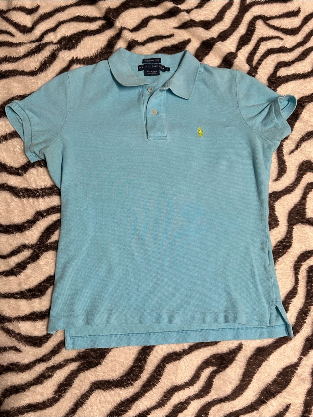 Ralph Lauren Aqua Polo with Yellow Embroidered Pony